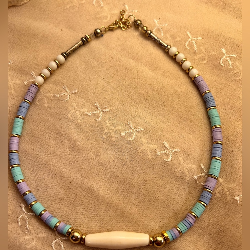 🪻Heishi Lavender & Teal Tropigirl Necklace